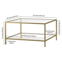 Hennhart Square 32 Wide Coffee Table In Brass Modern Coffee Tables For Living Room Studio Apartment Essentials