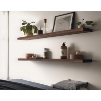 Ikjzizp 36 Inch Rustic Farmhouse Floating Shelves For Wall Decor Storage Wood Wooden Wall Shelves For Bedroom Bathroom Kitchen L