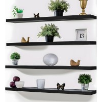 Ikjzizp 36 Inch Rustic Farmhouse Floating Shelves For Wall Decor Storage Wood Wooden Wall Shelves For Bedroom Bathroom Kitchen L