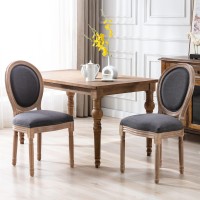 Nrizc French Country Dining Chairs Set Of 4 Farmhouse Dining Chairs Wood Round Back Dining Room Chair For Dining Roomliving