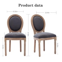 Nrizc French Country Dining Chairs Set Of 4 Farmhouse Dining Chairs Wood Round Back Dining Room Chair For Dining Roomliving