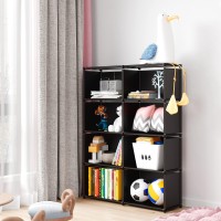 Moyipin Bookshelves Assembled Storage Rack Bedroom Living Room Vertical Cabinet Bookshelf Double Row 8Grid Multifunctional