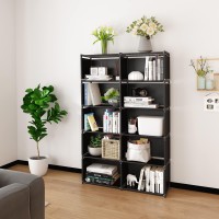 Moyipin Bookshelves Assembled Storage Rack Bedroom Living Room Vertical Cabinet Bookshelf Double Row 10Grid Multifunctional