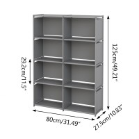 Moyipin Bookshelves Assembled Storage Rack Bedroom Living Room Vertical Cabinet Bookshelf Double Row 8Grid Multifunctional