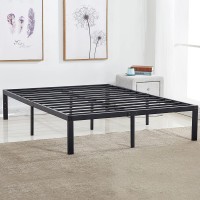 Vecelo 14\ Queen Metal Platform Bed Frame,Heavy Duty Steel Slat/Easy Assembly Mattress Foundation/No Box Spring Needed