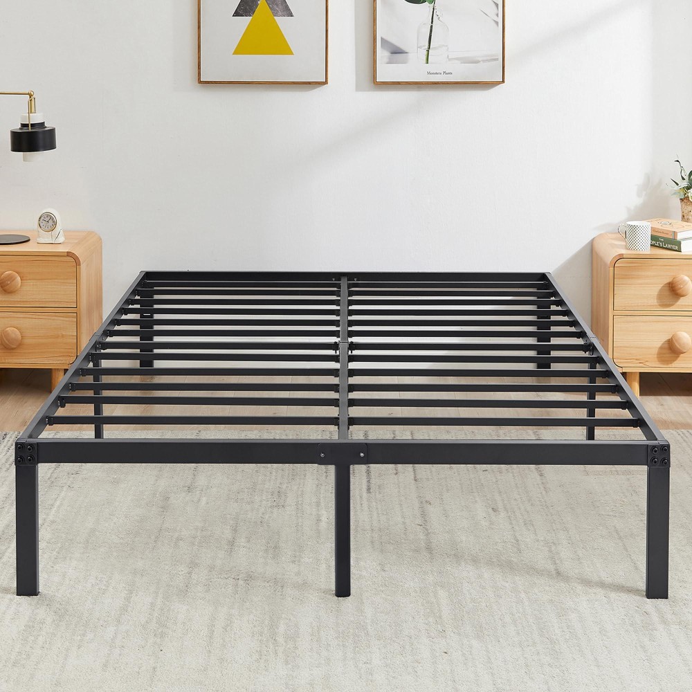 Vecelo 14\ Full Metal Platform Bed Frame,Heavy Duty Steel Slat/Easy Assembly Mattress Foundation/No Box Spring Needed