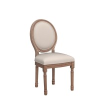 Nrizc French Dining Chairs Set Of 2 French Country Dining Chairs Vintage Farmhouse Dining Chairs With Round Back Solid Wood B