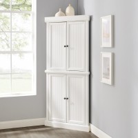 Shoreline Tall Corner Pantry White 2 Stackable Pantries