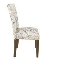 Homepop Classic Parsons Dining Chair - Blue Velvet Paisley Print (Set Of 2)