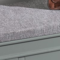 Haotian Grey Storage Shoe Bench With 2 Flip Drawers Padded Seat Cushion Enterway Bench Shoe Cabinet Shoe Organizer Hidden Sh