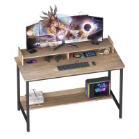 Woodynlux Computer Desk For Homeoffice With Storageshelves Modern Simple Style Metal Frame Laptop Notebook Pc Study Writing