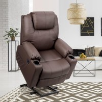 POWERSTONE Power Lift Recliner Chair for Elderly with 8 Positions Massage & Heating Electric Lift Chair Ergonomic Lounge Chair Sofa with 2 Cup Holders Side Pockets USB Ports Remote Control Brown