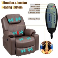 POWERSTONE Power Lift Recliner Chair for Elderly with 8 Positions Massage & Heating Electric Lift Chair Ergonomic Lounge Chair Sofa with 2 Cup Holders Side Pockets USB Ports Remote Control Brown