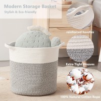 Youdenova Cube Organizer Bins 3 Pack, Round Cloth Baskets, Rope Decorative Storage Bins With Handles Fit Storage Shelf For Toy & Nursery (Jute, 13'' X 13'' X 13'')