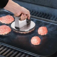 Hulisen Smashed Burger Kit Stainless Steel Burger Press With Edge Grill Spatula And Spice Dredge Shaker Burger Smasher Gridd