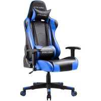 Gtracing Gaming Chair Racing Office Computer Ergonomic Video Game Chair Backrest And Seat Height Adjustable Swivel Recliner With Headrest And Lumbar Pillow Esports Chair (Blue)