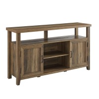 Walker Edison Kent Modern Grooved Door Tall Stand for TVs up to 65 Inches, 58 Inch, Rustic Oak