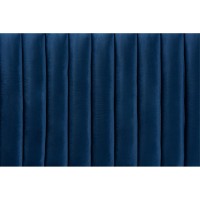 Baxton Studio Emile Modern and Contemporary Navy Blue Velvet Fabric Upholstered and Dark Brown Finished Wood Queen Size Headboard