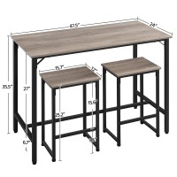 Yaheetech 3 Piece Dining Table Set, 47.5