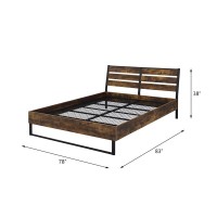 Acme Juvanth Eastern King Wooden Panel Bed In Oak And Black