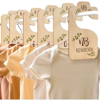 Beautiful Wooden Baby Closet Dividers For Clothes - Double-Sided Organizer From Newborn To 24 Months - Adorable Nursery Decor Hanger Dividers Easily Organize Your Little Baby Girls Or Boys Room