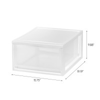 Iris Usa 30 Qt Plastic Drawer Storage Organizer Stacking Drawers 2Pack Stackable Unit With Sliding Drawer For Clothes Bedroo