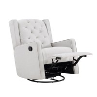 Milah Tufted Swivel glider Recliner In Light gray Fabric(D0102H7cQN2)