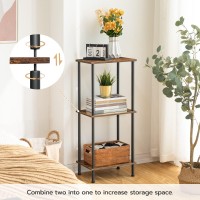 Hoobro End Table Small Side Table Nightstand With 2Layer Storage Shelves Sofa Table For Small Spaces Living Room Bedroom