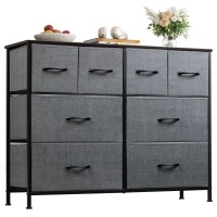 Wlive Dresser For Bedroom With 8 Drawers, Wide Fabric Dresser For Storage And Organization, Bedroom Dresser, Chest Of Drawers For Living Room, Closet, Hallway, Dark Grey