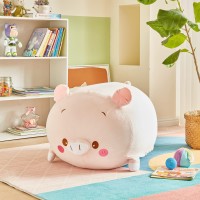 Cuebear Stuffed Animal Storage Bean Bag Chair Cover For Kids Pink Pig Plush Bean Bag Chair For Girls Large Size Toy Organizer Cover Only Without Filling