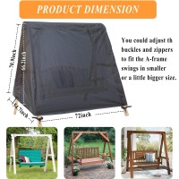 Slan Arrow Patio Swing Cover A-Frame Swing Covers Waterproof 3 Seat Uv Resistant Weather Protector For Outdoor Courtyard Patio Furniture 72X67X55 Inch