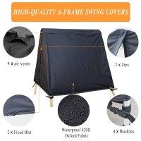 Slan Arrow Patio Swing Cover A-Frame Swing Covers Waterproof 3 Seat Uv Resistant Weather Protector For Outdoor Courtyard Patio Furniture 72X67X55 Inch