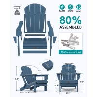 Serwall Foldable Adirondack Chair Set Of 2 For Patio