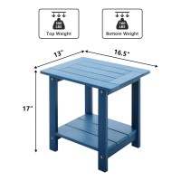 Meluvici Double Adirondack Outdoor Side Table Weather Resistant Outdoor Rectangular Patio End Table For Adirondack Chair Dark