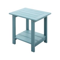 Meluvici Double Adirondack Side Table Weather Resistant Outdoor Rectangular End Table For Adirondack Chair Aruba