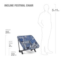 Helinox Incline Festival Chair Adjustable Outdoor Folding Chair For Events, Blue Bandana