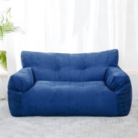 Lazsfbeanbd Lazy Sofa Bean Bag Double Small Sofa Dormitory Bedroom Balcony Leisure Recliner Velvet Cotton Bean Bag Jacket (No Padding),Dark Blue Double