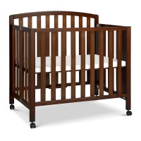 Davinci Dylan Folding Portable 3-In-1 Convertible Mini Crib And Twin Bed In Espresso, Greenguard Gold Certified