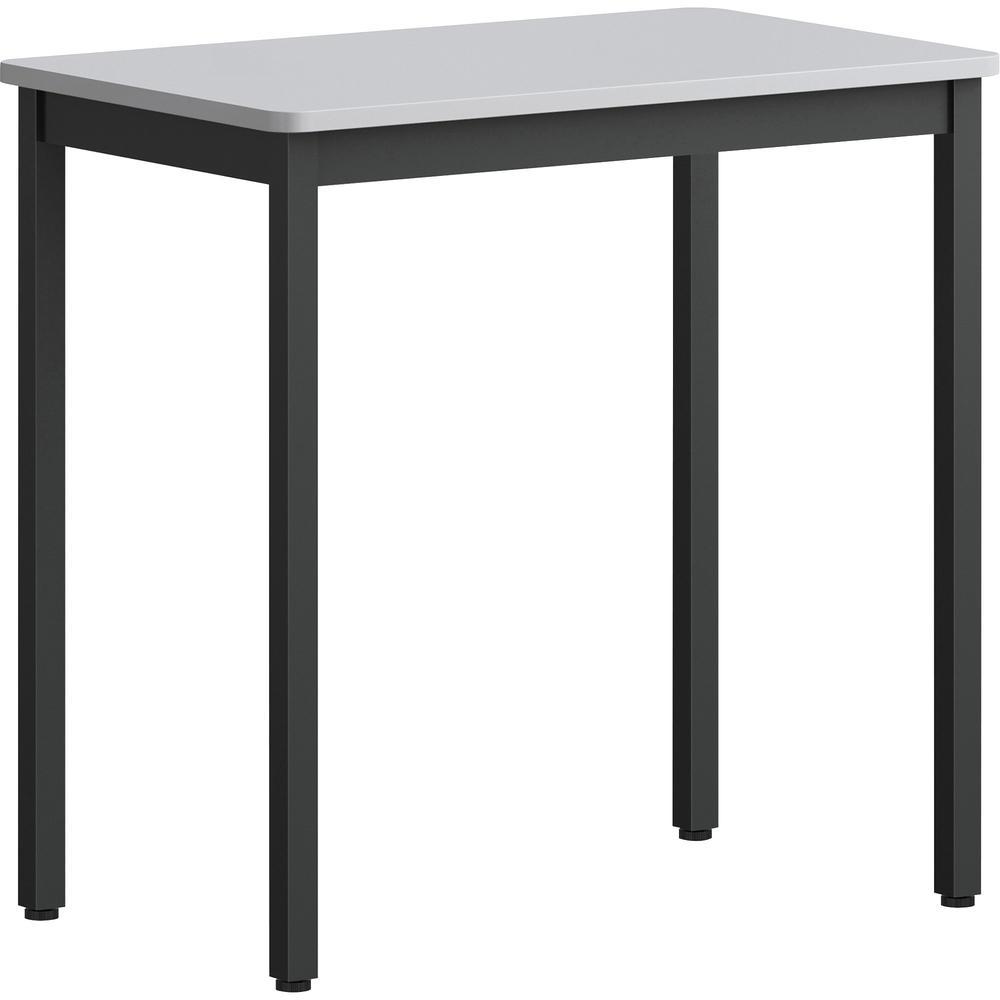 Lorell Utility Table Gray Rectangle Laminated Top Powder Coated Black Base x 30 Table Top Width x 1813 Table Top Depth