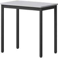 Lorell Utility Table Gray Rectangle Laminated Top Powder Coated Black Base x 30 Table Top Width x 1813 Table Top Depth