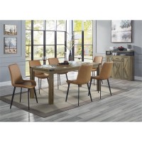 Acme Abiram Wooden Rectangular Dining Table In Rustic Oak