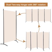 Yasrkml 4 Panel Room Divider Folding Privacy Screens, Portable Room Divider Panel Wall Partition Room Dividers Separators, Freestanding Room Partitions And Dividers Fabric Dividers For Room Separation