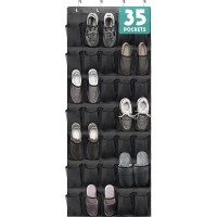 Tiblue Over The Door Shoe Organizers 35 Mesh Pockets Hanging Shoe Organizer Shoe Rack For Closet Entryway Bedroom Bathroom Pantr