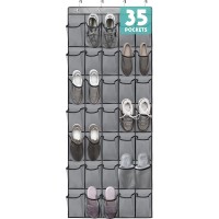 Over The Door Shoe Organizers 35 Mesh Pockets Hanging Shoe Organizer Shoe Rack For Closet Entryway Bedroom Bathroom Pantry Shoe