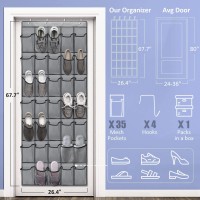 Over The Door Shoe Organizers 35 Mesh Pockets Hanging Shoe Organizer Shoe Rack For Closet Entryway Bedroom Bathroom Pantry Shoe