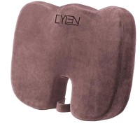 Cylen Home Office Seat Cushion - Comfort Memory Foam Chair Cushion With Cooling Seat Cushion For Car And Wheel Chair - Washable & Breathable Cover (Brown)