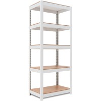 Homedant House 5 Tier 241 W Laminated Metal Shelving Unit Adjustable Storage Utility Rack Heavy Duty Shelves Organization Mul