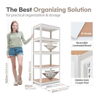 Homedant House 5 Tier 241 W Laminated Metal Shelving Unit Adjustable Storage Utility Rack Heavy Duty Shelves Organization Mul