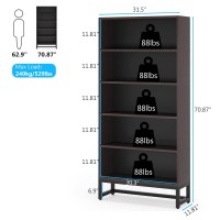 Tribesigns Tall Bookcase And Bookshelf 708 Large Bookcases Organizer With 5Tier Storage Shelves Heavy Duty Freestanding