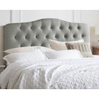 Rosevera Givanna Adjustable Heigh Headboard With Linen Upholstery And Button Tufting For Bedroom, Full, Gray